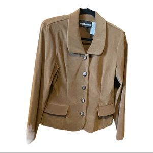 Sag Harbor Caramel Casual Jacket Sz 10 with 5 Distinctive Brown and Gold Buttons